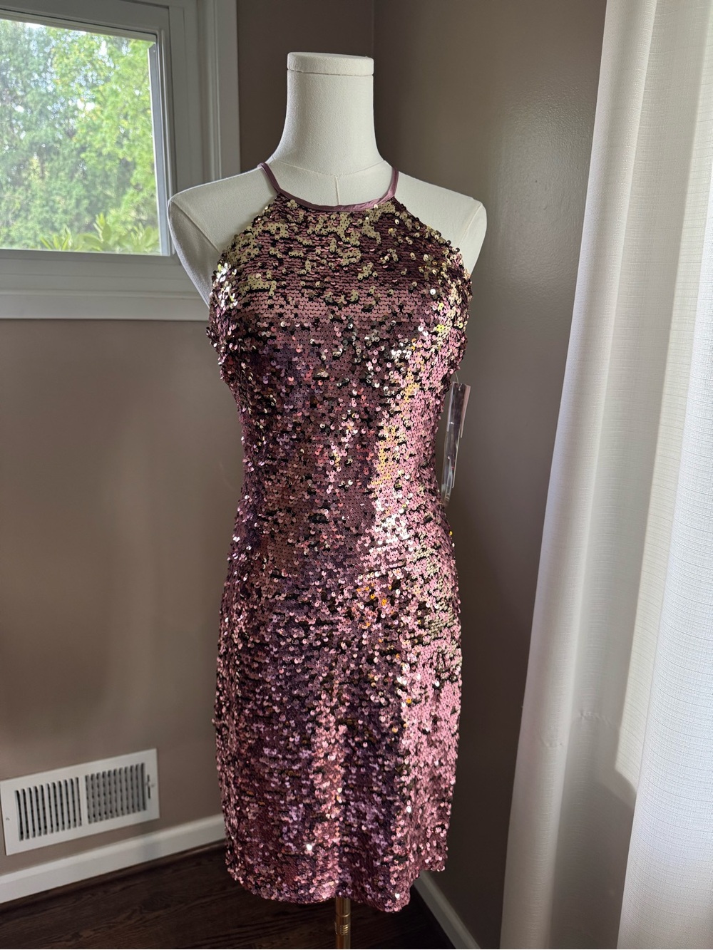 Sequin Hearts Pink Cocktail Dress